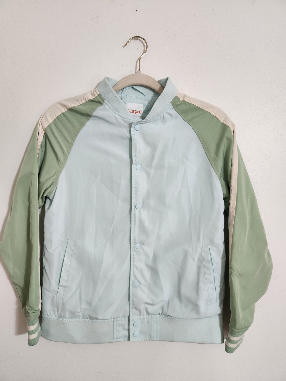 Cat & Jack Mint & Sage Colorblock Bomber Jacket